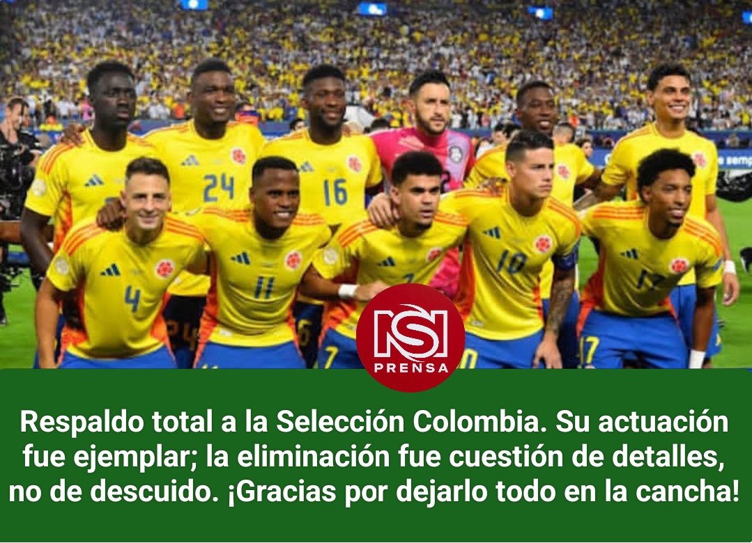 nepava1's tweet photo. Respaldo total a la Selección Colombia. Su entrega, compromiso y talento quedaron demostrados en cada partido. La eliminación duele, pero fue el resultado de detalles propios del fútbol, no de falta de esfuerzo ni de actitud. Gracias a cada jugador y al cuerpo técnico. https://t.co/AoxFDW5hFf