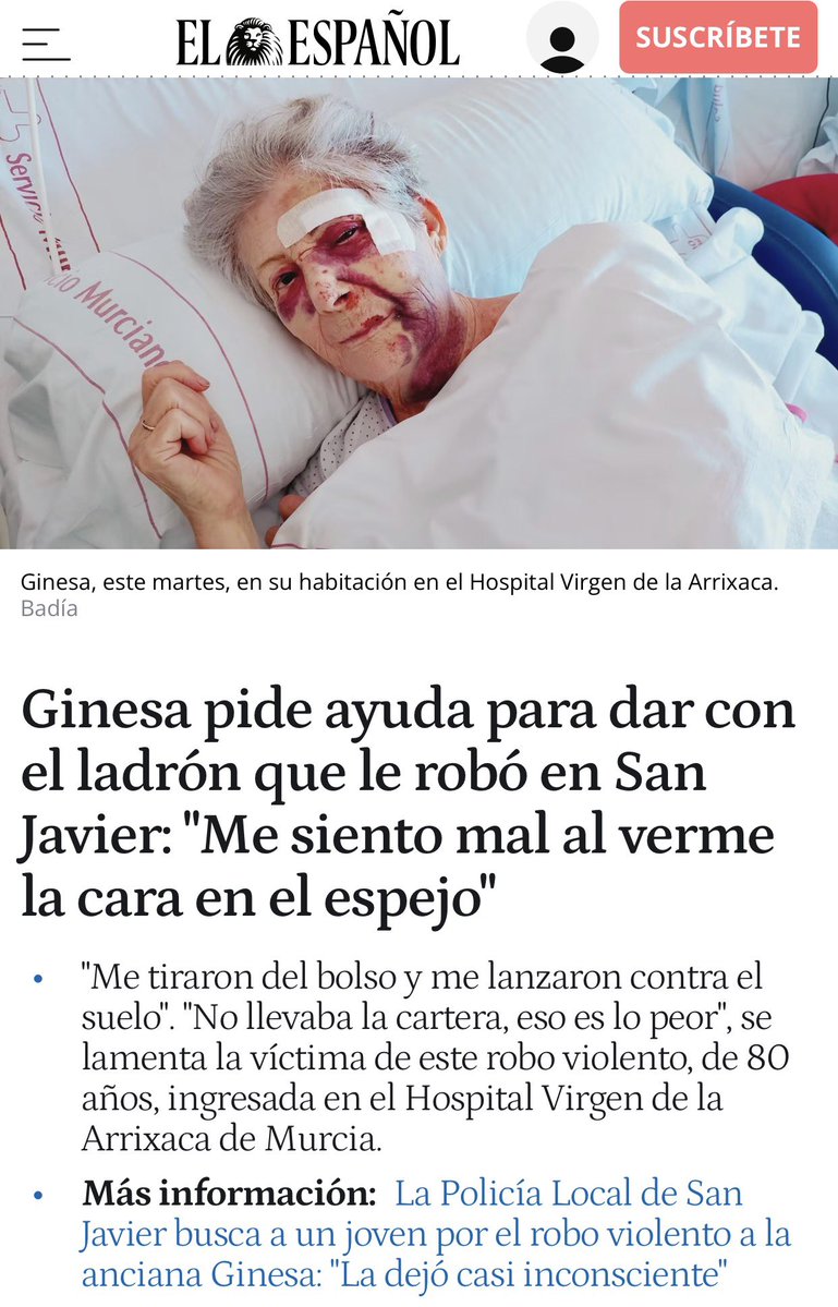 news_region_'s tweet photo. #URGENTE| Ginesa pide ayuda para dar con el ladrón que le robó en San Javier: "Me siento mal al verme la cara en el espejo"

https://t.co/GTECh9xZMv https://t.co/Q7LGWOTEoL