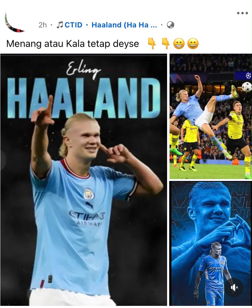magicalsirius's tweet photo. Riil dah ga bisa selamat mak w dari pesona bang Haaland, posting di pesbuk ampe 2 kali bgt???😭🙏🏻🙏🏻 btw punten jgn salfok sama prediksi sotoy mak w yg Portugal bakal masuk top 3..,,, https://t.co/YCvn2OKGE1