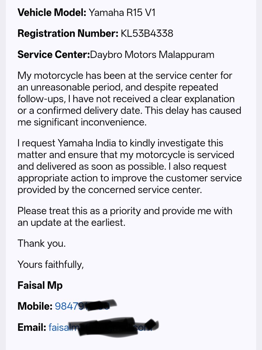 faisal_mp07's tweet photo. @yamaharacingcom
@India_Yamaha 

#service
#yamaha
#india
#malappuram
#keralam https://t.co/ltXv8g6jBH
