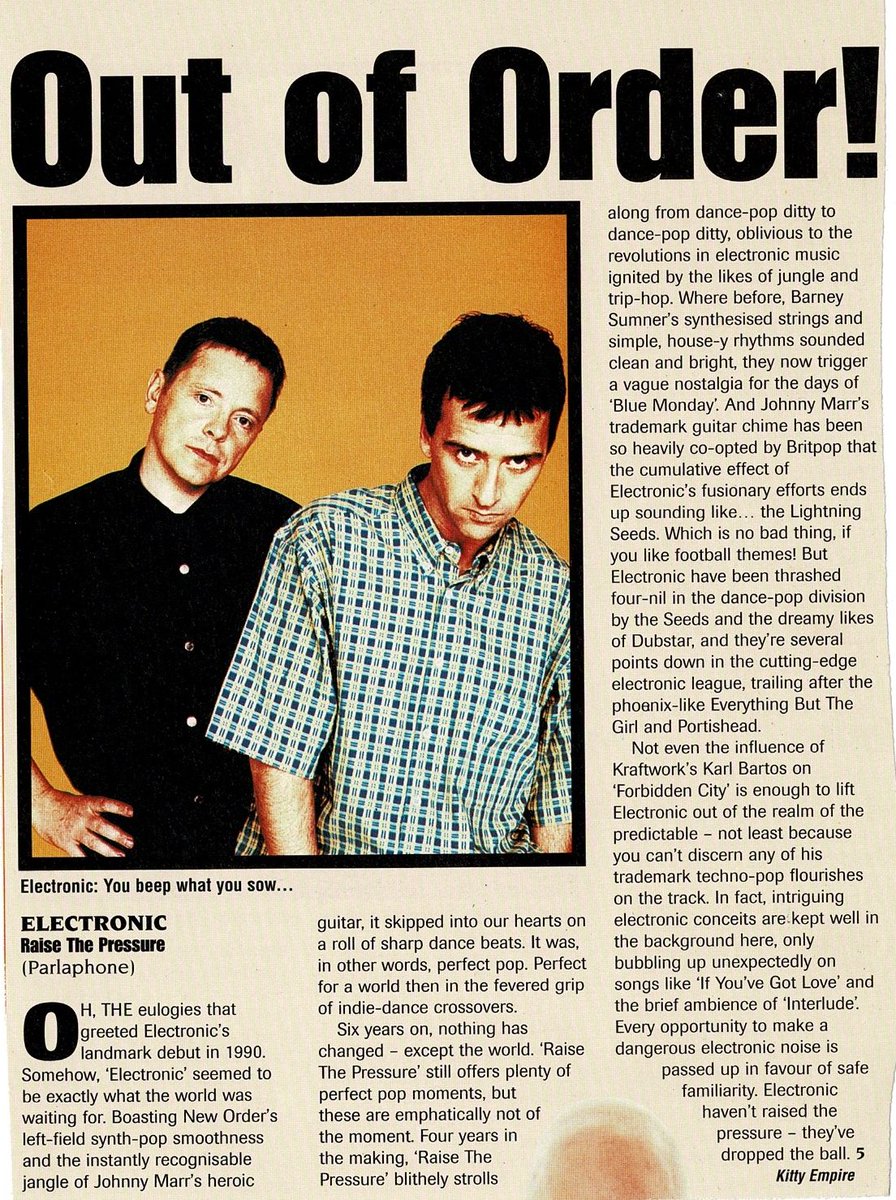 OnThisDay 1996 Electronic's second studio album 'Raise The
