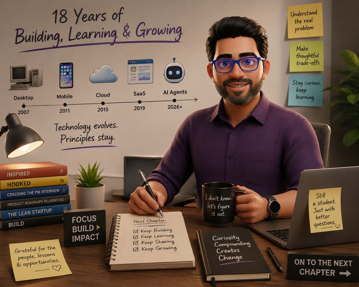 aiwithrc's tweet photo. 18 years ago, I was writing requirement docs

Today, I'm teaching AI agents to generate them

The tools changed.
The fundamentals didn't

Understand the problem.
Make thoughtful trade-offs
Never stop learning

18 years in, Still building. 
#AIwithRC #AIbuilder #Productmanagement https://t.co/ySzov4OHjV