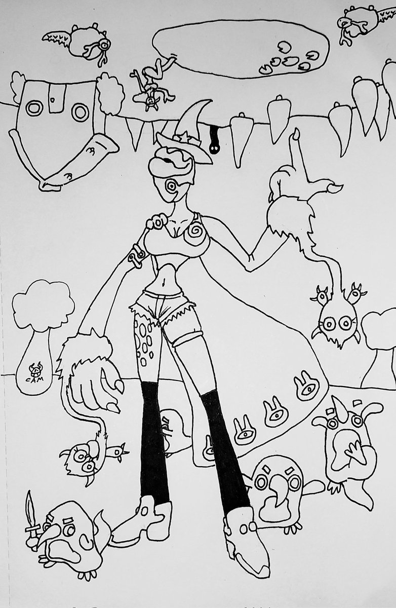 GreenMarsArt's tweet photo. A witch... I think. 

#art #sketchbook #monsters #characterdesign #traditionalart https://t.co/452PchzUlR