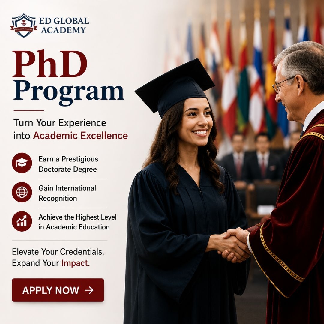 edglobalacademy's tweet photo. Turn your experience into a doctorate. 🎓

Ed Global Academy's PhD Program = international recognition + academic excellence.

Apply now: https://t.co/CdFn9td0LQ
#PhD #EdGlobalAcademy #HigherEducation https://t.co/4m2WR32fC7