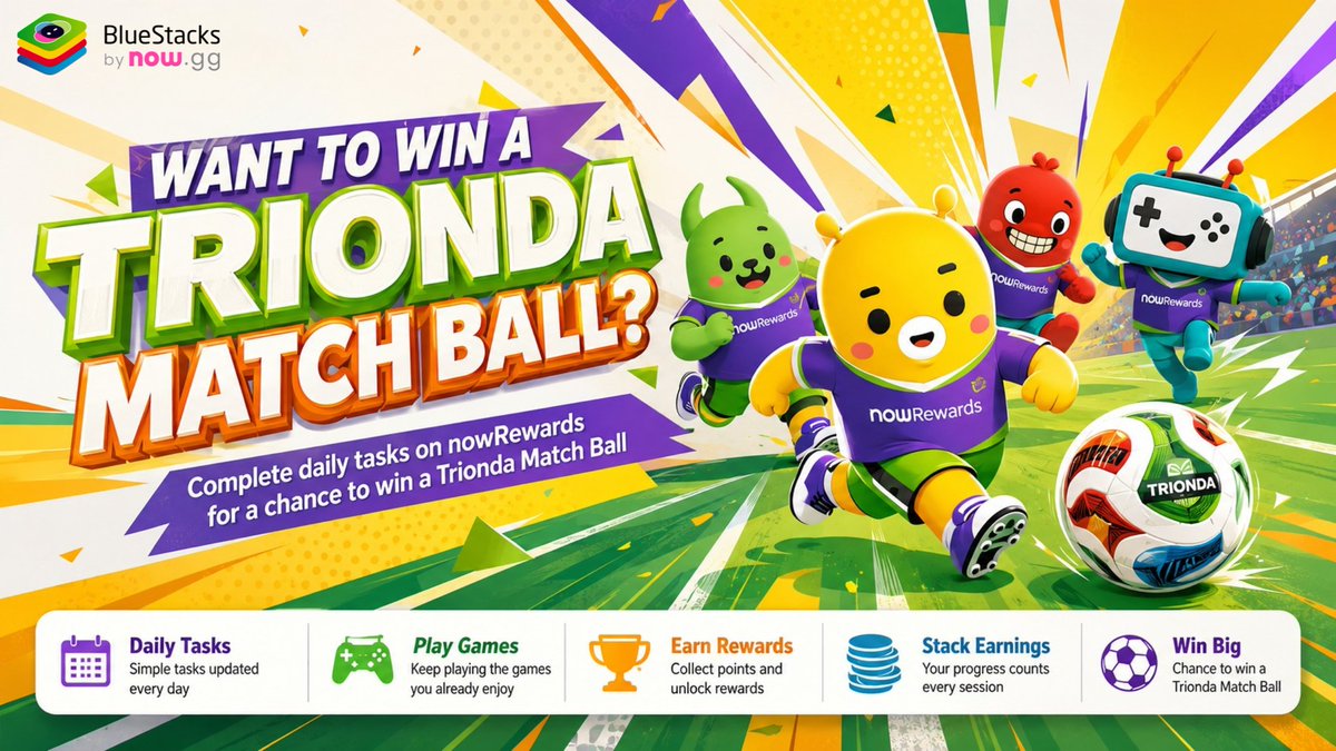 bluestacksinc's tweet photo. You are already playing mobile games on BlueStacks 🎮
nowRewards gives you points and a shot at winning a physical Trionda Match Ball just for clearing daily tasks! ⚽🏆

#BlueStacks #nowRewards #TriondaMatchBall #GamingRewards #GameOn #FIFA https://t.co/NkldWJU4JV