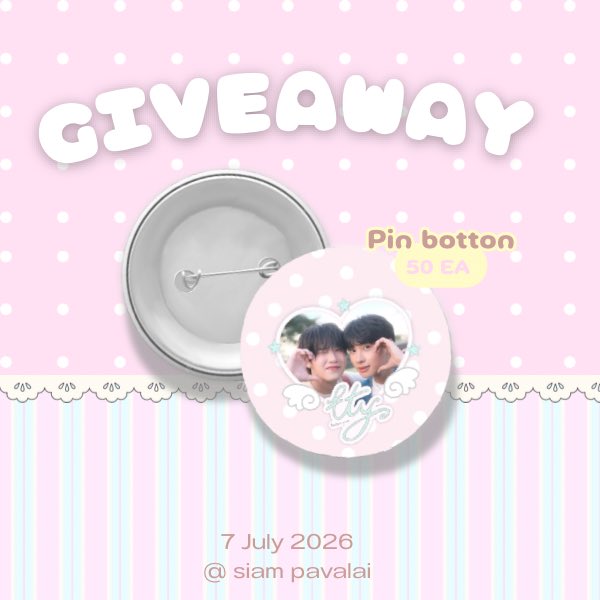 prmmyy_'s tweet photo. 𝓟ls kindly rt ❤︎ .  ݁

(🪷) giveaway 𝙏𝙪𝙩𝙤𝙧𝙔𝙞𝙢 brooch 50 ea.🩷⭐️

date : 14/07/2026
time : tba
location : Siam Pavalai , Paragon 5th floor

𝒔𝒑𝒆𝒄𝒊𝒂𝒍 𝒕𝒉𝒂𝒏𝒌𝒔 𝒕𝒐 : @haribobooboo   &amp; @dearestmemo #memorw 𝄞𝄞 (🪽)

 ❦  #เฉิ่มเชยTheSeries #ChermCheyTheSeries https://t.co/4f7i6BUaj5
