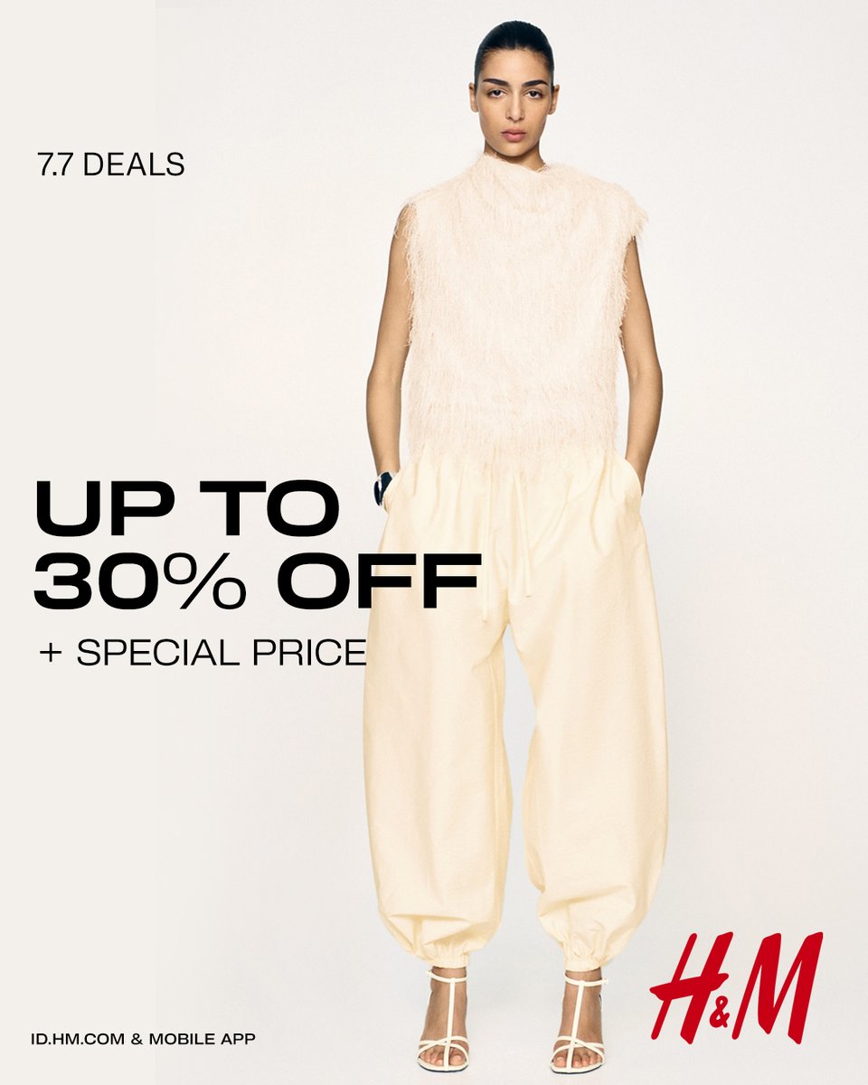 hmindonesia_'s tweet photo. Hari terakhir promo 7.7 dari H&amp;M! Hanya berlaku di website &amp; App.