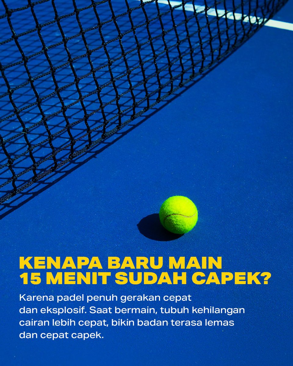 YouC1000Water's tweet photo. Baru olahraga bentar, tapi udah capek?👀🎾
YOU.C 1000 Isotonic hadir dengan kandungan elektrolit dan 1000mg Vitamin C yang bantu gantikan cairan tubuh yang hilang. Padel jalan terus, semangat juga harus terus show up!

#YOUC1000ISOTONIC #YOUCME #RehydrateAndProtect #Padel https://t.co/dcP6yKjUpw