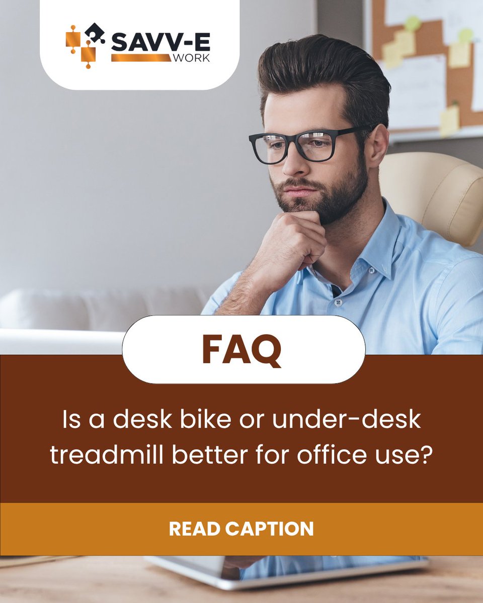 savvework's tweet photo. Desk bike or under-desk treadmill?
Both help you stay active while you work.
Under-desk treadmills provide a more natural walking motion, while desk bikes offer a quieter alternative.
➡️ https://t.co/ZTrx6Eg0rI
#activeworking #officehealth #sitlessmovemore #workwellness https://t.co/6q55JTlN5d