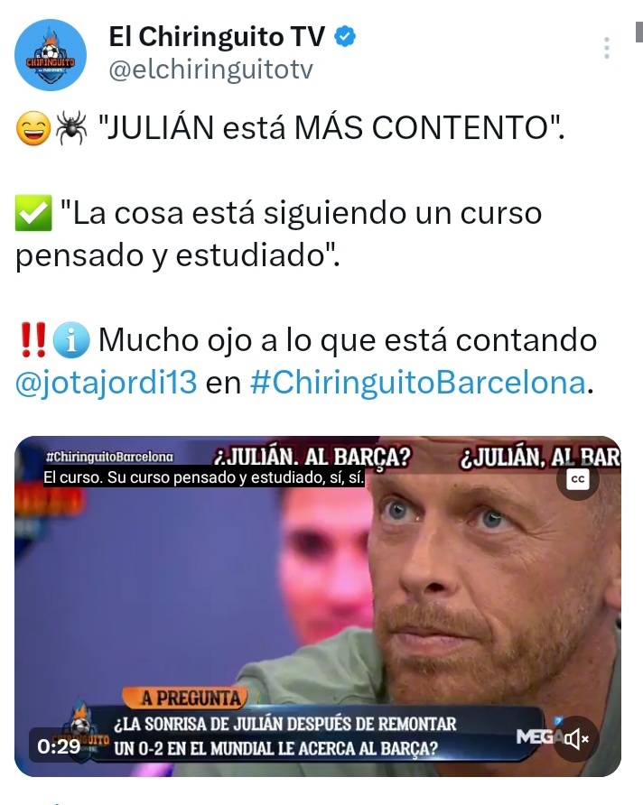 AlfonsoCar24268's tweet photo. El Atlético de Madrid debería plantearse realizar una denuncia a este sujeto.Este personaje lleva todo el puto año,desestabilizando a Julián,y al Atlético de Madrid.
Y yo pregunto;¿Se llevará una comisión del fichaje?.¿Esta pagado por Laporta?.¿Esta pagado por Fernando Hidalgo?. https://t.co/gT7VTBvzPc