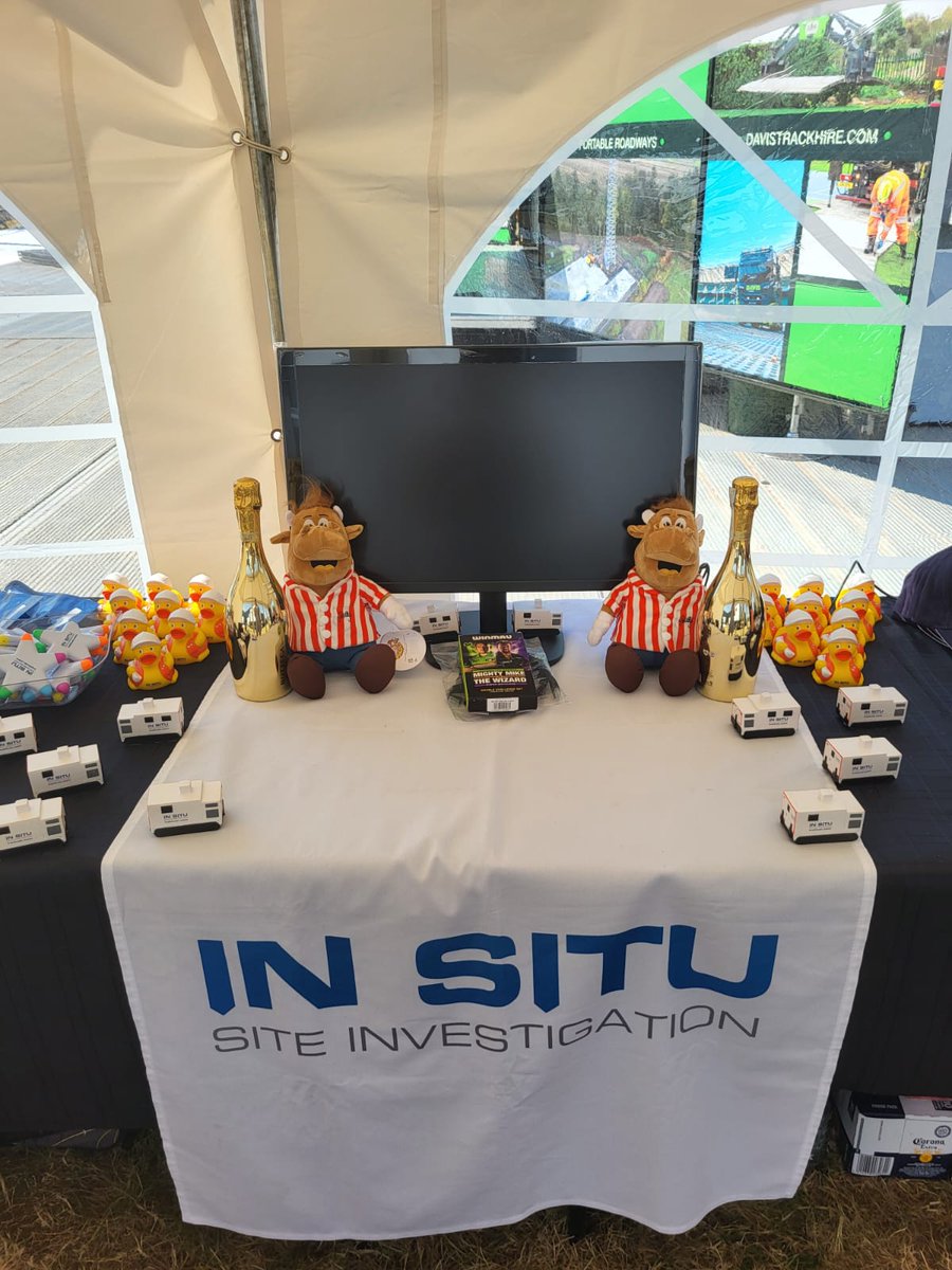 InSituSI's tweet photo. Looks like it's going to be a hot one today at #Geotechnica2026 ! Come and grab a cold drink and some snacks - on outdoor stand 11. You can even win your own 'Bully' in our epic darts competition! We also have one of our track-trucks here so come take a closer look at a CPT Rig! https://t.co/KD1kCY6Lni