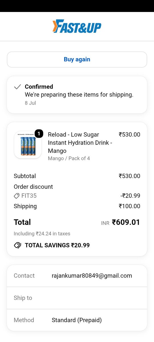 ASHISH__RBL's tweet photo. Hello @FastandUp_India I am unable to track this order and please send it quickly, I am playing a game. https://t.co/3wqkQ2bdFe