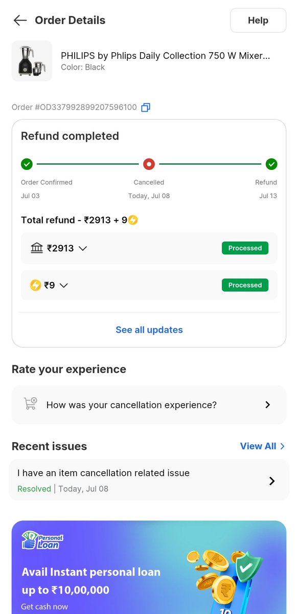 Ramanp167's tweet photo. Extremely disappointed with Flipkart. I ordered a mixer and on the promised delivery date the order was automatically cancelled without any explanation. What's even more disappointing is that the same product is now available at a higher price.
#Flipkart #CustomerExperience #sad https://t.co/YY2FzX0jhI