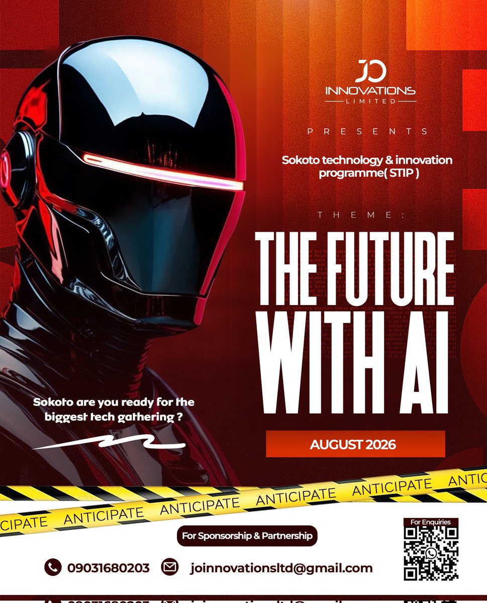 OLUWAFEJOSHUA's tweet photo. 🚨 Sokoto, are you ready for the biggest tech gathering?
Anticipate. #TheFutureWithAI #SokotoNigeria #NorthernNigeria #Innovation #TechInnovation #Technology #DigitalEconomy #ArtificialIntelligence #AIAfrica #YouthInTech #AILiteracy #NigeriaInnovates https://t.co/R1Y4N5xRt3