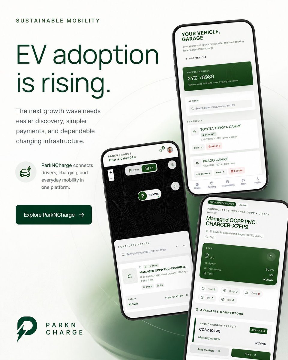 parkncharge_'s tweet photo. EV adoption is rising. The next growth wave needs easier discovery, simpler payments, and dependable charging infrastructure.

ParkNCharge connects drivers, fleets, and charge point operators in one platform. #EVCharging #Mobility https://t.co/btwB8oGtPg