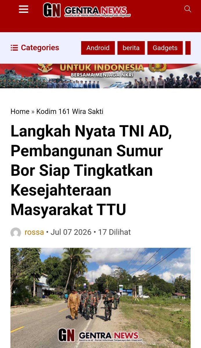 althaf_zav79's tweet photo. TNI bergerak memperbaiki akses jalan, jembatan, irigasi, serta fasilitas pendidikan dan medis kepentingan rakyat.
Dimanapun Selalu Hadir https://t.co/2fp5xyzRSZ