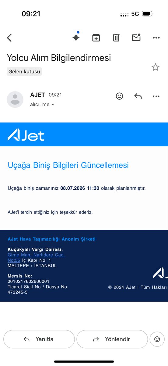 Alp_er00's tweet photo. Uçuşu 1 saat geri çekmek nasıl bir saçmalık @AJ_Destek @AJET_TR https://t.co/LaUUwrWrau