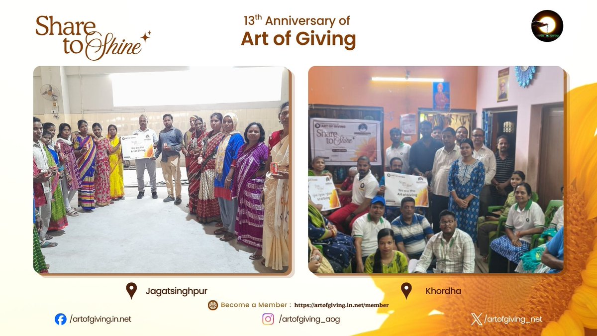 artofgiving_net's tweet photo. Marking the 13th International Day of Art of Giving, Mr. Manoranjan Routray, Mr. Samir Kumar Panigrahi, Mr. Sudhansu Das, Ms. Ipsita Mohanty, Ms. Jayashree Padhi, Mr. Tareswara Behera, Ms. Minati Mohanty, Mr. Rajendra Kumar Swain, Mr. Sanatan Barik, https://t.co/kCPK7QrBox