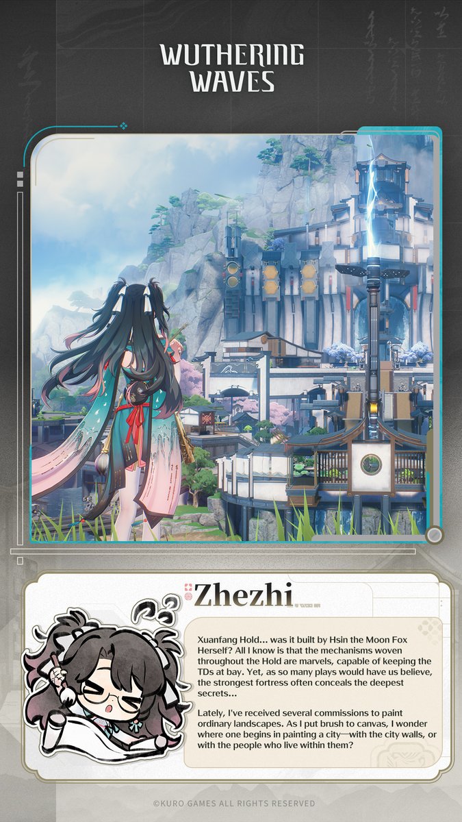 Wuthering_Waves's tweet photo. "Xuanfang Hold" has begun to circulate in hushed whispers.
Jinzhou is unsettled by a string of unusual events, and rumors surrounding the city continue to spread.

#WutheringWaves https://t.co/pvkbZLLEGt