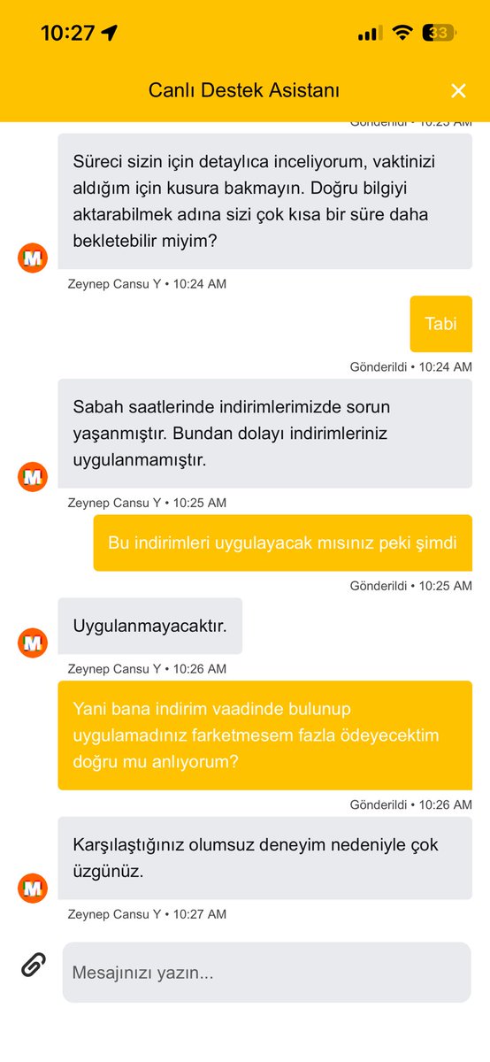 chtmtzr's tweet photo. İndirimli görünen fiyat indirimsiz şekilde gönderiliyor. Tesadüfen farkediyorum iletişime geçtiğimde aldığım cevapların muhteşemsizliği. Bu yaptığınız dolandırıcılık @migros @Migros_Turkiye @migros https://t.co/rJfkQpEupR