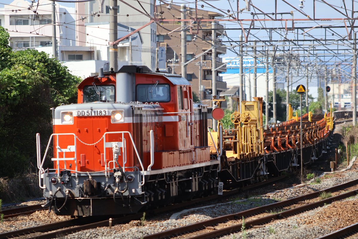 万富工臨 工9389レ DD51-1183[宮] 積載ロンチキ12B 曇天の中での撮影と