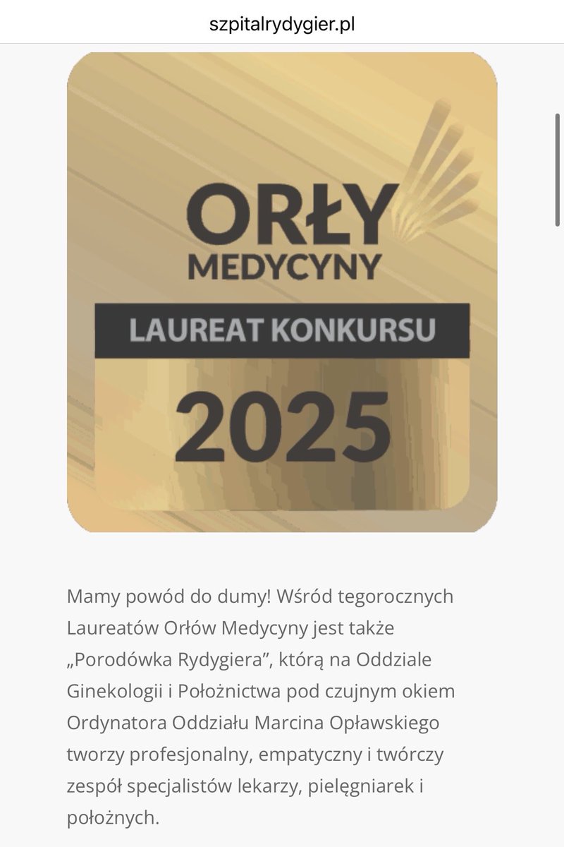 adam_makula's tweet photo. @PatrykSlowik @DawidParzyk @p_figurski A mogli sobie kupić Orła Medycyny za 500 PLN. Jak szpital Rydygiera w Krakowie 🤡Tanio, dyplomik i statuetka kurierem. Lekarze i różne placówki kupują to jak opętani. Żeby nie było - Szpital w Głuchołazach to nawet notkę o tym miał na rządowej stronie w 2019 roku 🙃 https://t.co/QUMjfwRYQh