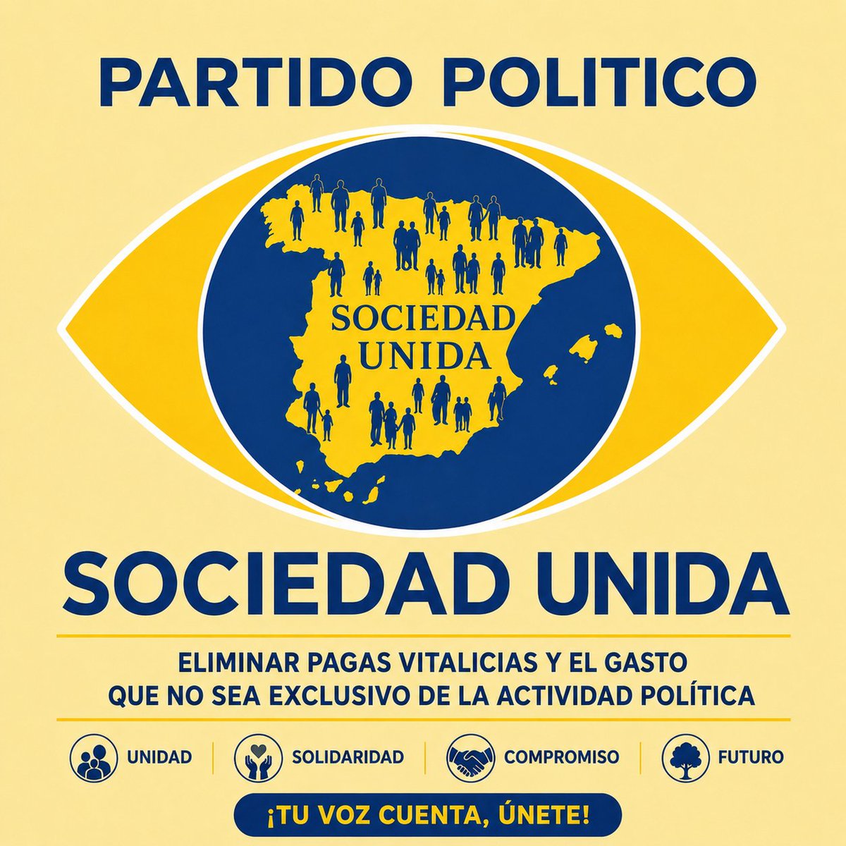 PartidoUnida's tweet photo. "Basta de privilegios políticos. Eliminación de pagas vitalicias y de gastos que no estén vinculados a la actividad política. Gestión responsable del dinero de todos
#España #política #sociedadunida
#viralreels https://t.co/0D8dVMJBlJ