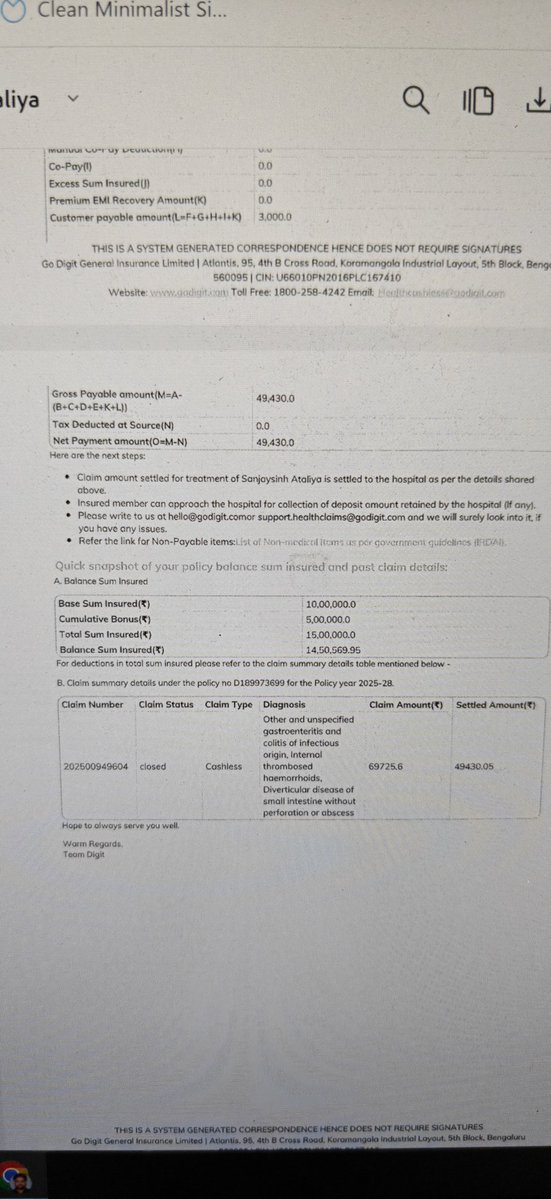 At_Sanjaysinh's tweet photo. Nearly ONE YEAR of harassment over my own money!
My ₹10,000 refundable security deposit has been illegally withheld by the hospital since Aug 2025, even though Go Digit has already settled my insurance claim. 
#PatientRights #GoDigit #insurance #HealthInsurance https://t.co/5MDq46KBdU