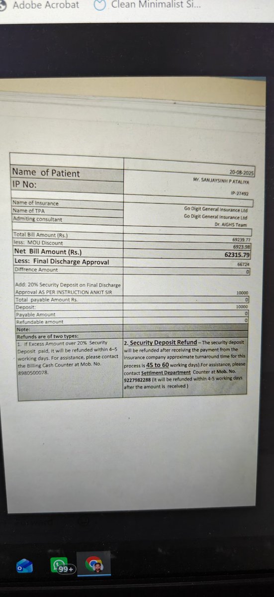 At_Sanjaysinh's tweet photo. I request @IRDA_OFICIAL, @jagograhakjago, and @IGodigit to intervene immediately. A patient cannot be held hostage because of a financial dispute between a hospital and an insurer.
How long must a consumer fight to get back his own ₹10,000? @irdaindia
#ConsumerRights #irdai https://t.co/Ly6j3pfAk8