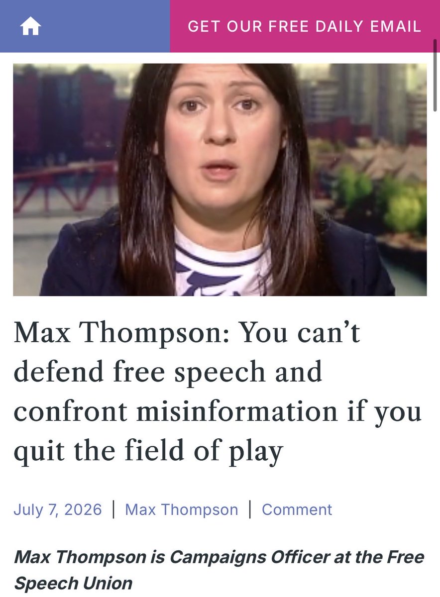 SpeechUnion's tweet photo. The Secretary of State responsible for the media — and therefore responsible for overseeing social media platforms — has thrown her toys out of the pram and left the free speech platform.
Lisa Nandy took to X and posted: “I’ve decided to leave this platform and my Department will too. A platform originally designed for free speech and expression now favours abuse and misinformation over meaningful debate. It isn’t healthy for our democracy or our communities, and I don’t want to support it.”
Well, when has Lisa Nandy ever cared about free speech?
Where was Nandy’s outrage when it was revealed that more than 30 people a day are arrested for “offensive” comments made online?
Has Lisa Nandy spoken out against David Lammy’s plan to curb our ancient right to trial by jury, which would see more people banged up simply for exercising their right to free speech? No.
It was Lisa Nandy who appeared in the House of Commons only the other week to set out the Government’s plans, contained in its new green paper Watch This Space, to force social media companies to prioritise what the Government deems “trustworthy” news sources — a policy that is deeply dystopian, if by now unsurprising from this shameless Government.
In announcing her departure, Nandy also claimed that X now poses a threat to democracy. This is a striking position from someone who was conspicuously silent when Sir Keir Starmer and the Communities Secretary, Steve Reed, initially tried to cancel a string of local elections earlier this year.
She has also helped propel a man who did not stand on Labour’s 2024 manifesto to the leadership of the Labour Party and into 10 Downing Street unopposed.
What should concern us all is her proximity to her constituency neighbour and ally, our next Prime Minister, Andy Burnham. If she remains Secretary of State for Culture, Media and Sport, she will most likely lead Andy Burnham’s long-held ambition to bring Britain’s free press to heel.
As the Government pushes ahead with plans to ban under-16s from accessing social media, explores banning VPNs, and moves to dictate what constitutes “trustworthy” news, we should all watch closely to see how strong Lisa Nandy’s commitment to the principle of free speech really proves to be.
Read more from FSU Campaigns Officer @MaxHThompson 👇
