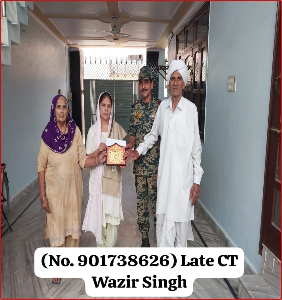 BSFChhattisgarh's tweet photo. Honouring the Brave, Remembering Forever 🇮🇳

In May and June 2026, 40 Bn #BSF honoured the families of our brave martyrs, reaffirming that their supreme sacrifice will always be remembered.

We pay tribute to:
* (No. 901738626) Late CT Wazir Singh
* (No. 87988011) Late L/Nk Vindhyachal Ram
* (No. 860017082) Late L/Nk Subhash Chand Sharma

Their sacrifice is our eternal pride. Their legacy lives on.

#NationFirst
#SalutingOurHeroes