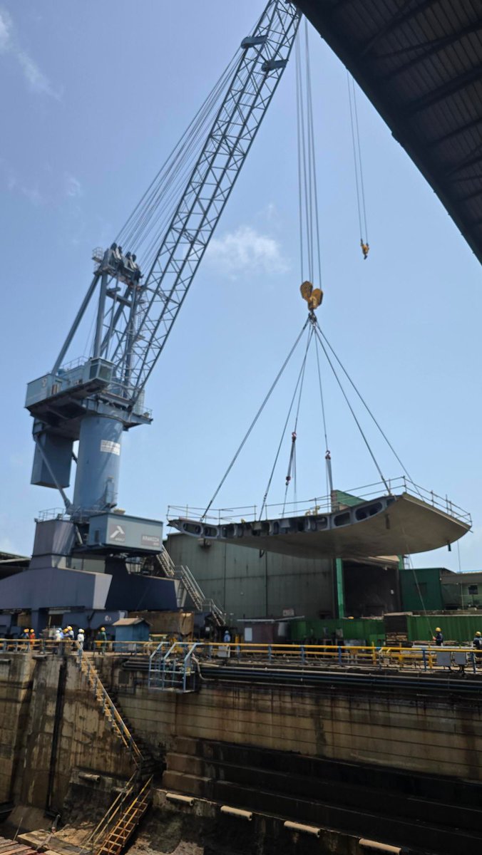 dockyardplc's tweet photo. @dockyardplc successfully carried out Units assembling of Yard No. 0263 (Cable Laying &amp; Repair Vessel) being built for @OrangeMarine_  of France.
The assembling work took place in Dock No. 2 on 8th July 2026. https://t.co/7XsaSc9gLH