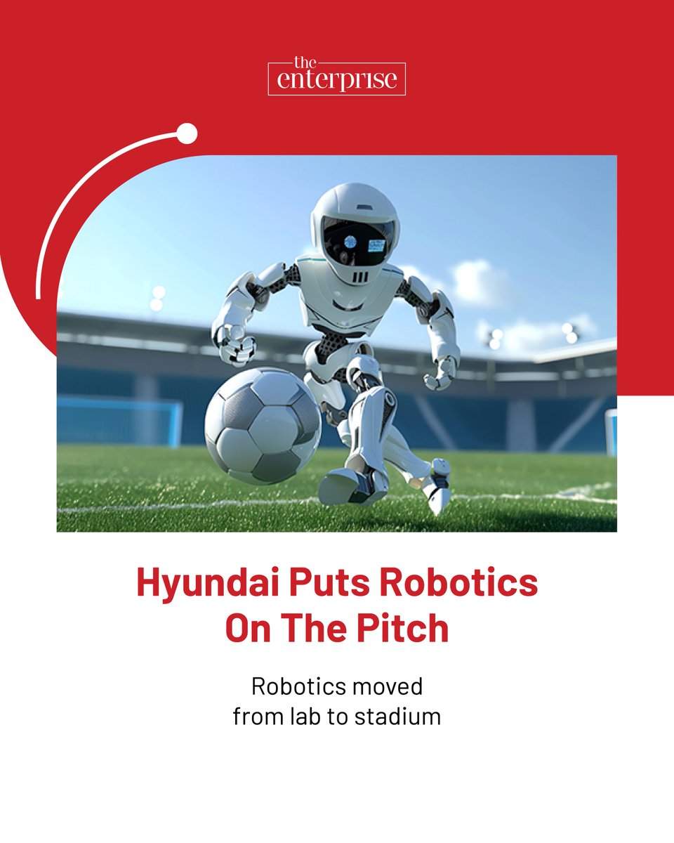 AtTheEnterprise's tweet photo. Hyundai’s Atlas robot turned World Cup halftime into a live test of robotics, sports marketing and brand innovation.

🌐:https://t.co/cVAV3facTV

#Hyundai
#AtlasRobot
#BostonDynamics
#FIFAWorldCup2026
#SportsMarketing https://t.co/Uwt3Bnr0nW