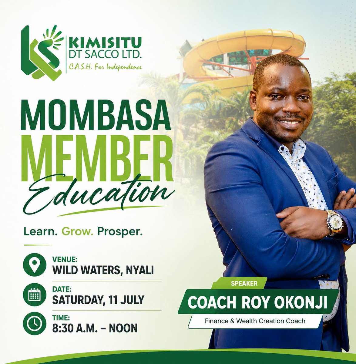 Sacco_Times's tweet photo. Join @KIMISITUSACCO  for the Mombasa Member Education session and gain practical insights to help you make informed financial decisions and maximize your Sacco membership benefits.

📍 Venue: Wild Waters, Nyali
📅 Date: Saturday, 11th July 2026
🕣 Time: 8:30 a.m. – 12:00 noon https://t.co/cshN46xdA3