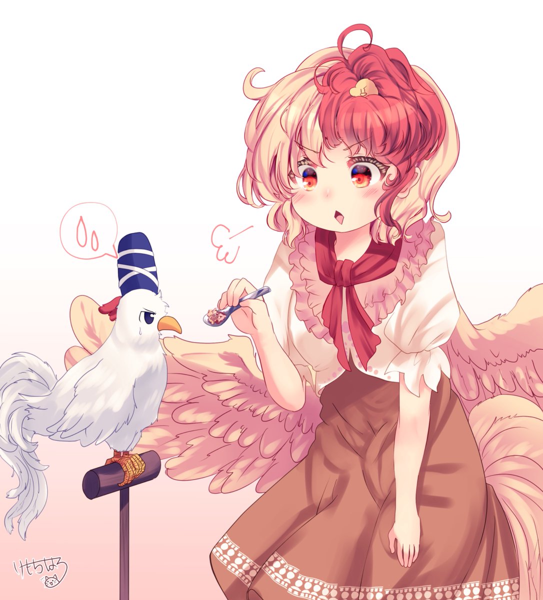 kemochiharu717's tweet photo. 鶏化した布都ちゃんにご飯をあげる久侘歌ちゃん🐔‼️

#東方Projectㅤㅤㅤㅤ https://t.co/sNzRpWYysT
