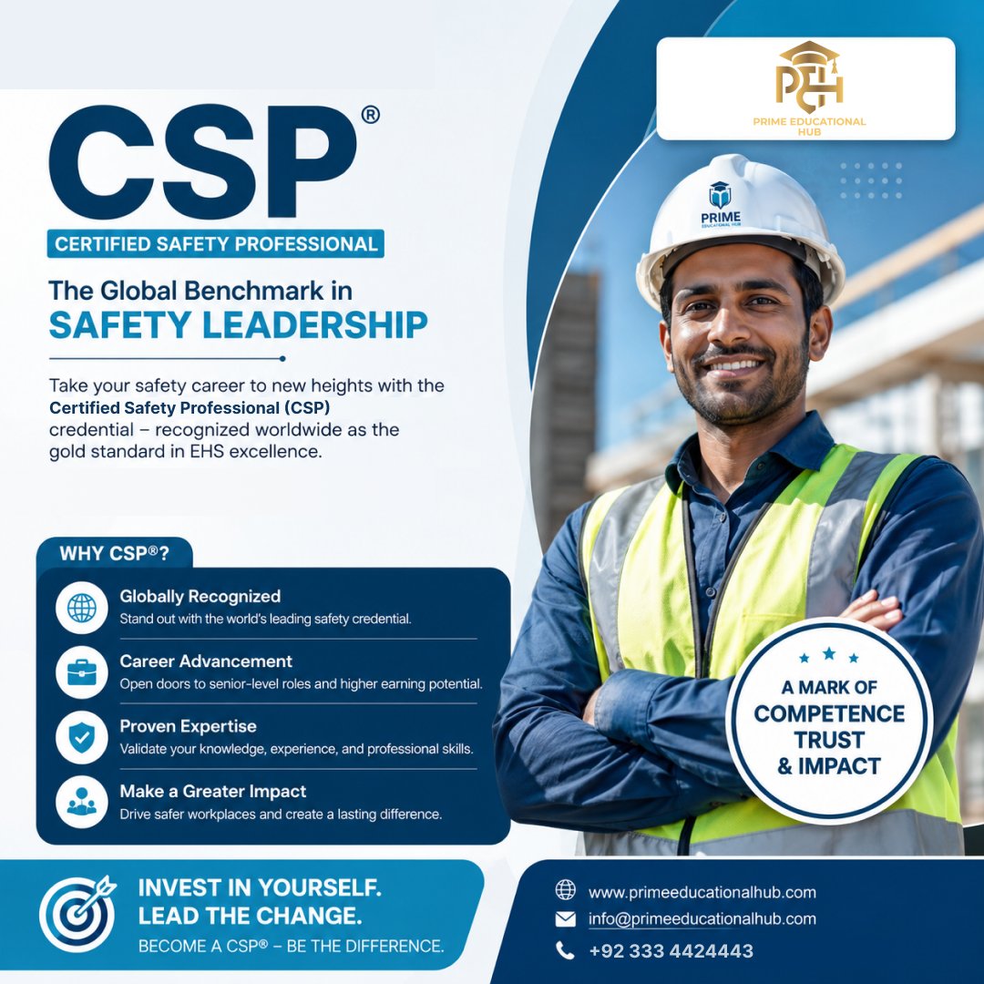 PrimePEH90's tweet photo. Take your safety career to new heights with the Certified Safety Professional (CSP) https://t.co/qZ8Fw24BYU