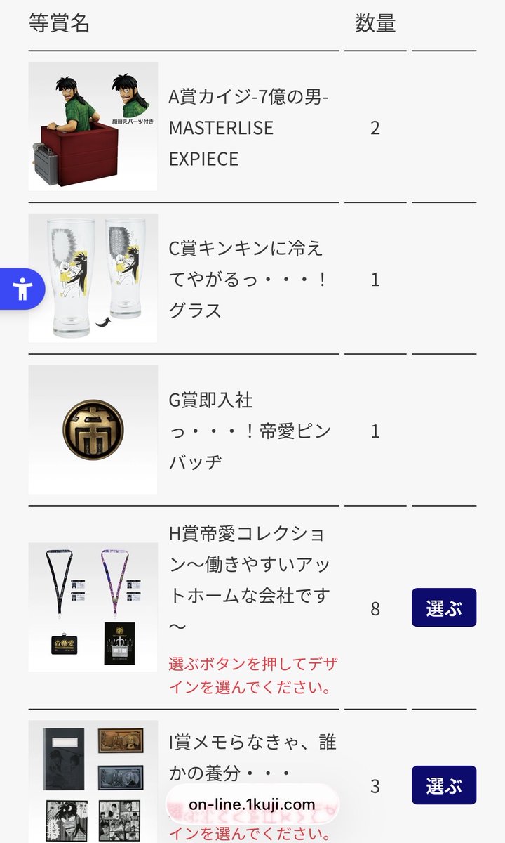 残り枚数23枚でA賞2つとC賞G賞残りはだいぶ勝ちでは？？？🥰🫶 AC