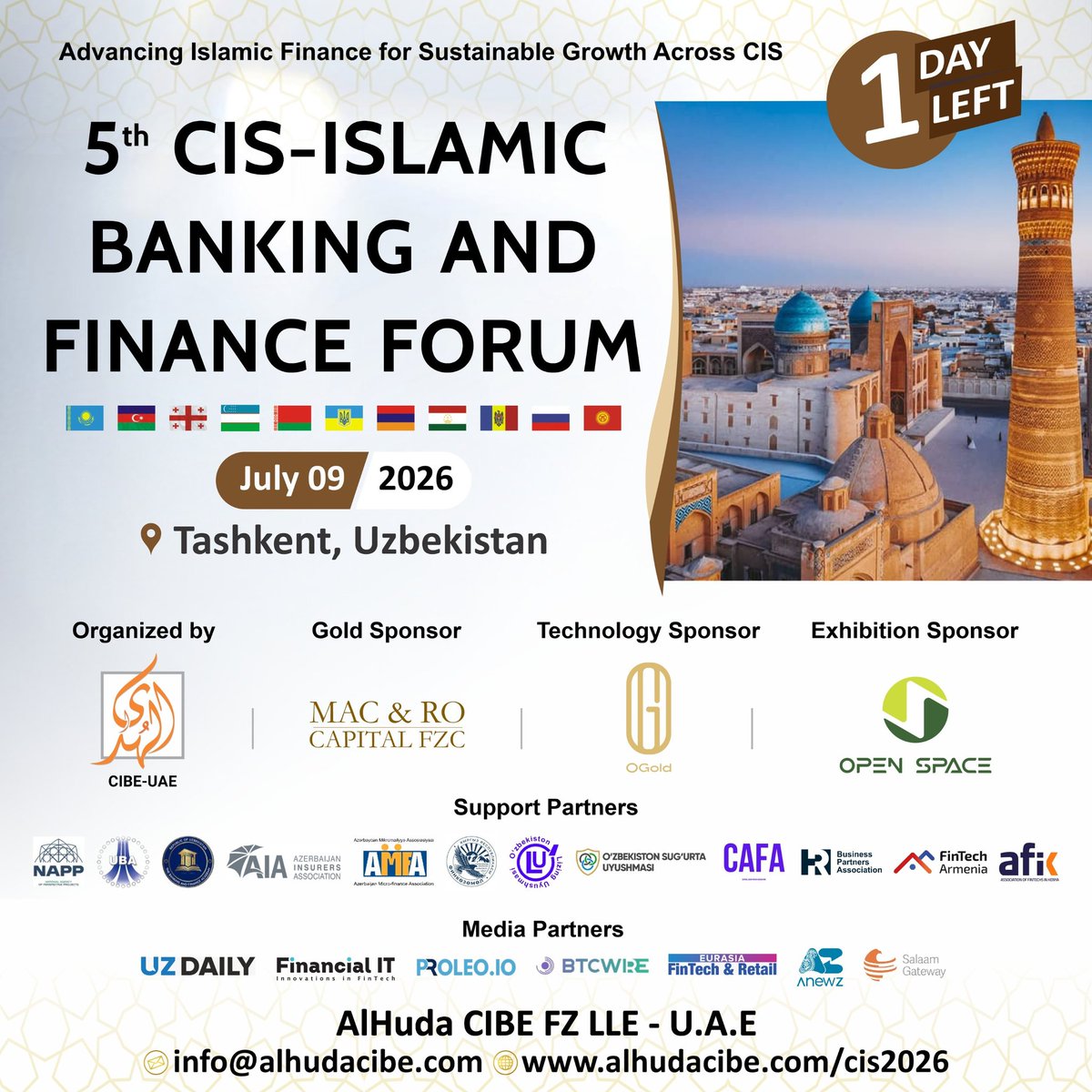 Bushramalik33's tweet photo. 𝐎𝐧𝐥𝐲 𝟏 𝐃𝐚𝐲 𝐋𝐞𝐟𝐭!

Join industry leaders, regulators, financial institutions, investors, and Shariah experts at the "𝟓𝐭𝐡 𝐂𝐈𝐒 𝐈𝐬𝐥𝐚𝐦𝐢𝐜 𝐁𝐚𝐧𝐤𝐢𝐧𝐠 𝐚𝐧𝐝 𝐅𝐢𝐧𝐚𝐧𝐜𝐞 𝐅𝐨𝐫𝐮𝐦 𝟐𝟎𝟐𝟔" and explore the future of Islamic finance across the CIS reg https://t.co/bOPUjAzZJh