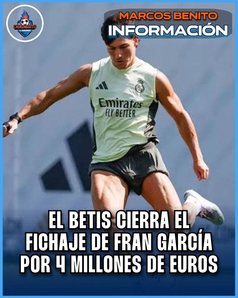 elchiringuitotv's tweet photo. 🚨 El BETIS CIERRA el FICHAJE de FRAN GARCÍA por 4M€ a cambio del 50% de los derechos del jugador.

✍️ Firma por 4 años.

ℹ️ @marcosbenito9 https://t.co/wrxElsmnNb