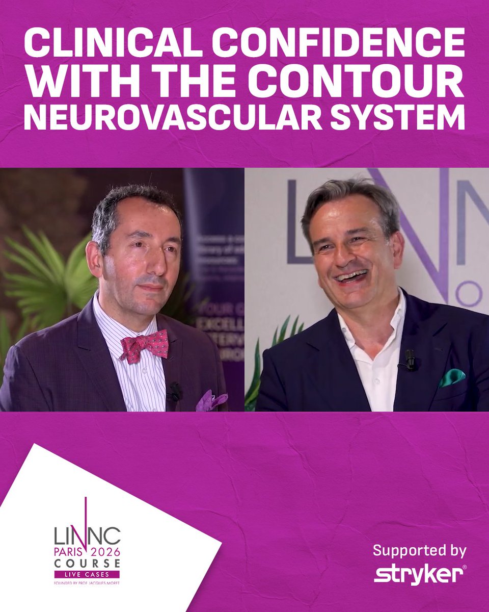 LINNConline's tweet photo. How is intrasaccular therapy evolving in the treatment of intracranial aneurysms?  

Join Pascal Jabbour and Jens Fiehler as they review the latest clinical evidence supporting the Contour Neurovascular System™ 
👉 https://t.co/YPp6MigitC

 Key insights from the discussion include:  
🔹 Preliminary results from the NECC trial showing promising safety and occlusion rates 
🔹 Findings from the CONTRA study supporting the use of the device in ruptured aneurysms, with high efficacy and structural stability  
🔹Outlook into the upcoming DELIVER-I Registry, designed to generate real-world evidence on the performance of Contour, Neqstent, and Trenza in everyday clinical practice   

Watch the interview to explore further clinical insights!