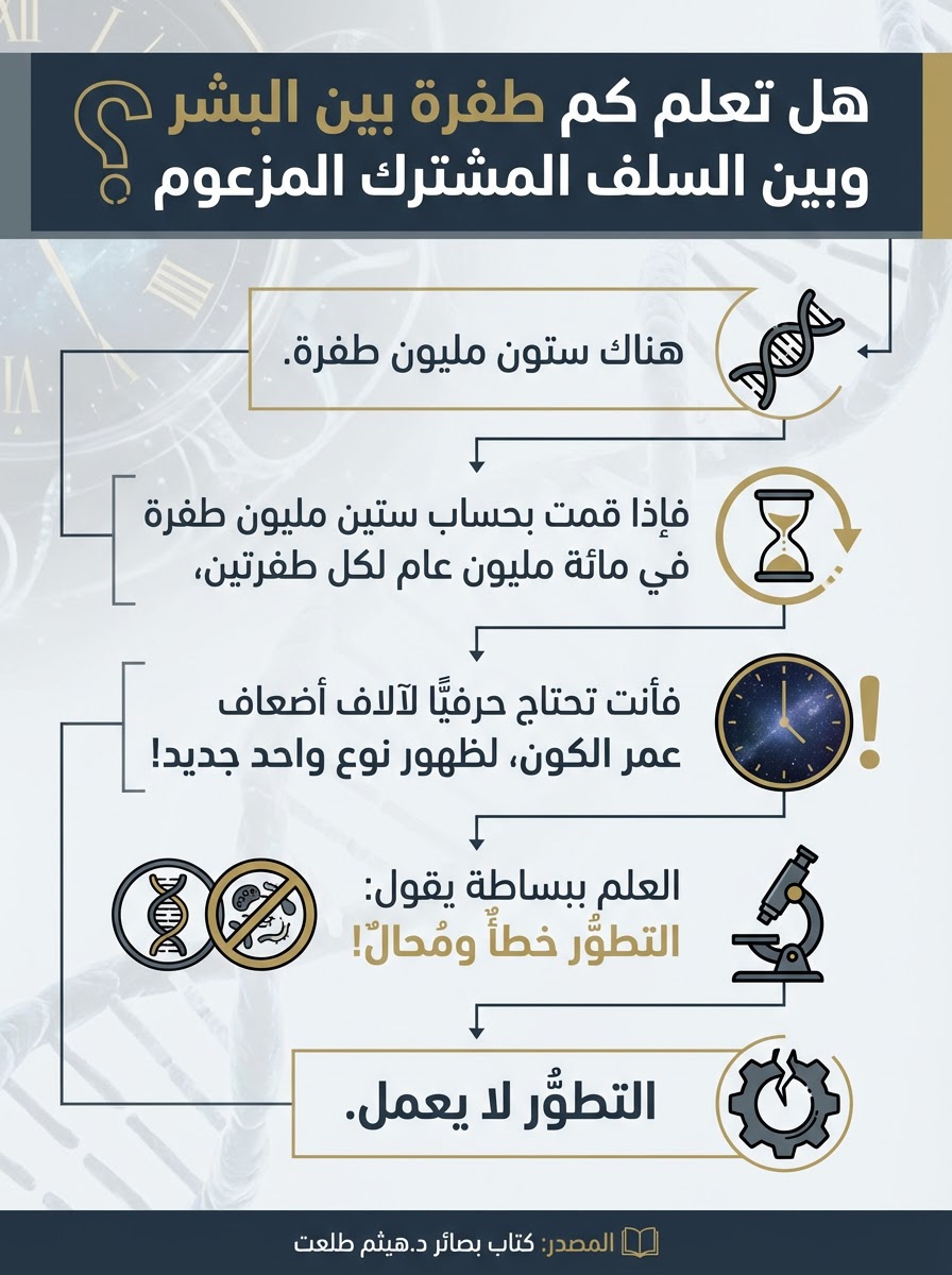 Alexanderr9y's tweet photo. هل تعلم كم طفرة بين البشر وبين السلف المشترك المزعوم؟ https://t.co/DsLIgR8EKt