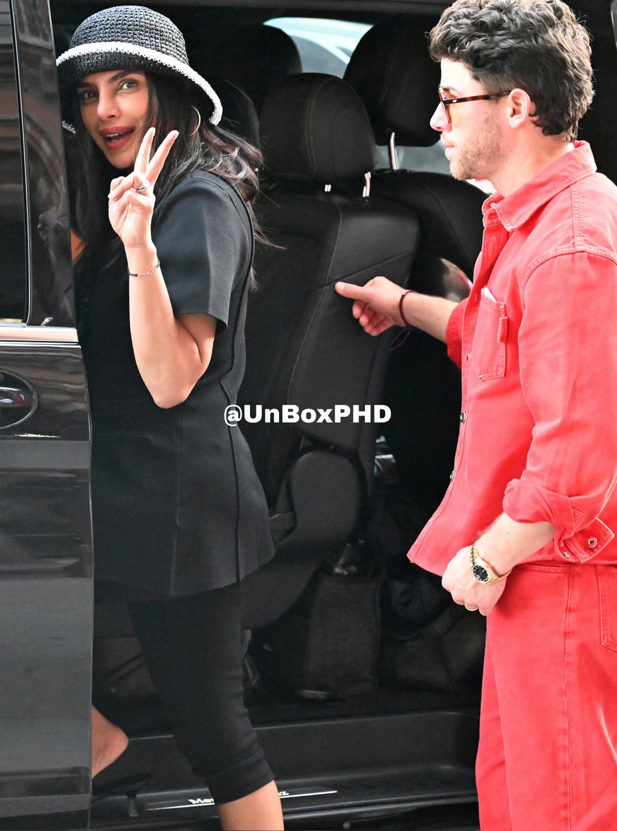 UnBoxPHD's tweet photo. Priyanka Chopra and Nick Jonas arrive in London. https://t.co/W4Vwb2yo3Q