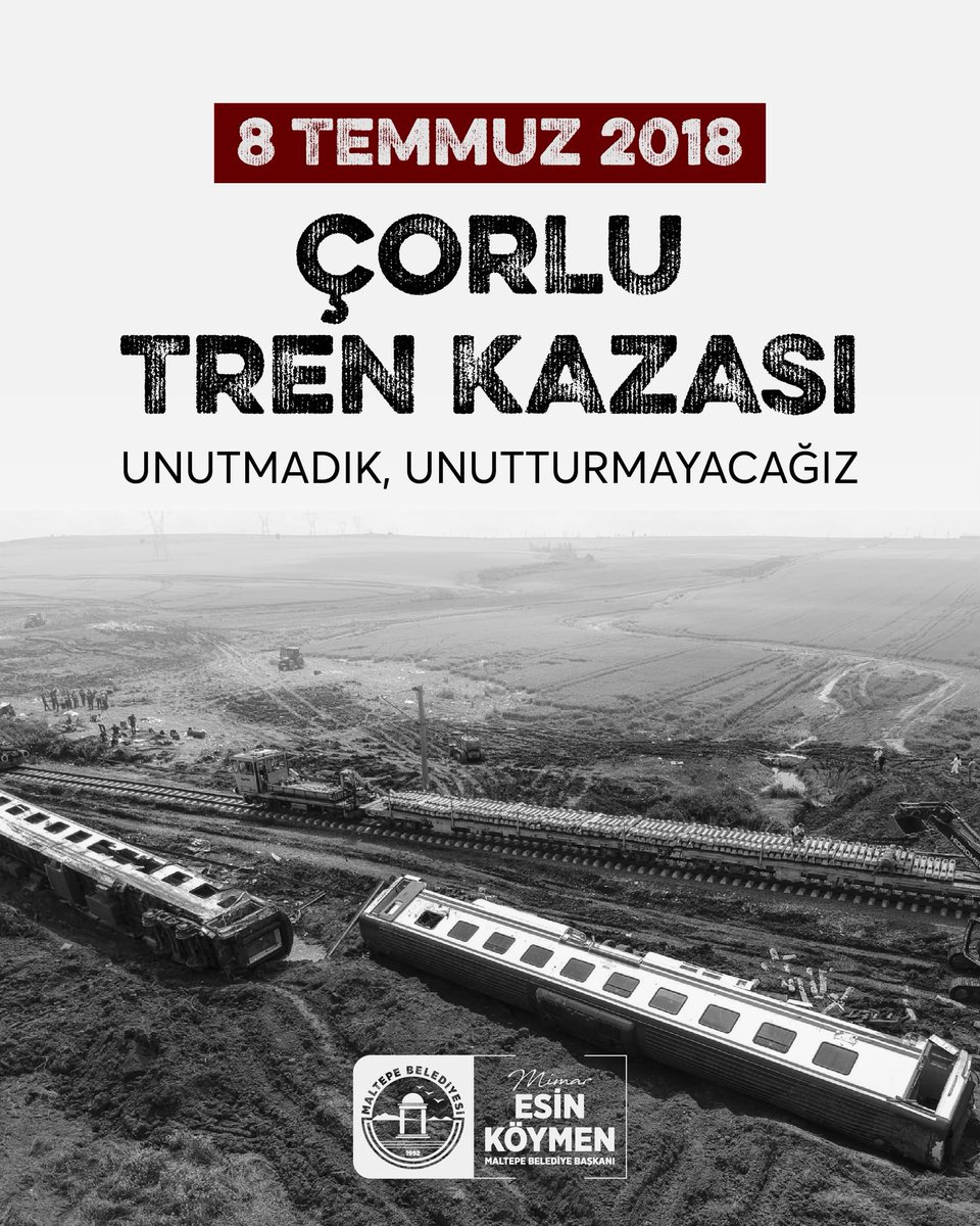 koymenesin's tweet photo. Kamu görevlilerinin açık ihmali sonucu meydana gelen Çorlu Tren Faciası’nda yaşamını yitiren yurttaşlarımızı saygı ve özlemle anıyorum.

Acısı hala yüreğimizde olan bu büyük felaketin unutulmasına da sorumluların cezasız kalmasına da izin vermeyeceğiz. Adalet mücadelesinde mağdur ailelerin yanında olmaya, ihmallerin cezasız kalmadığı, hesap verebilirliğin esas olduğu bir ülke için mücadelemizi kararlılıkla sürdürmeye devam edeceğiz.