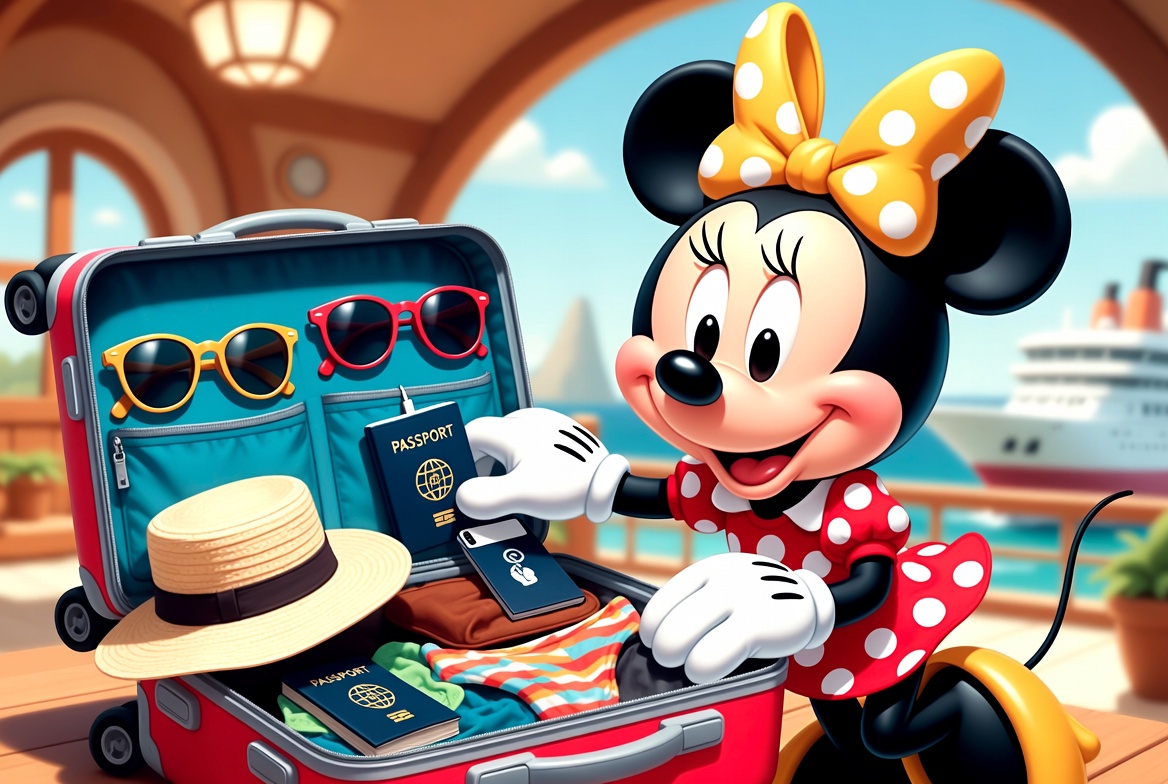 AddictedDisney's tweet photo. Packing for a Disney cruise? The extension bar stays home, your carry-on has to last the first few hours on board, and the wine allowance dropped to one bottle in June 2026. What to pack, what to wear, and what you can't bring: https://t.co/k4EqQIoipR https://t.co/ZBsNXDhof4