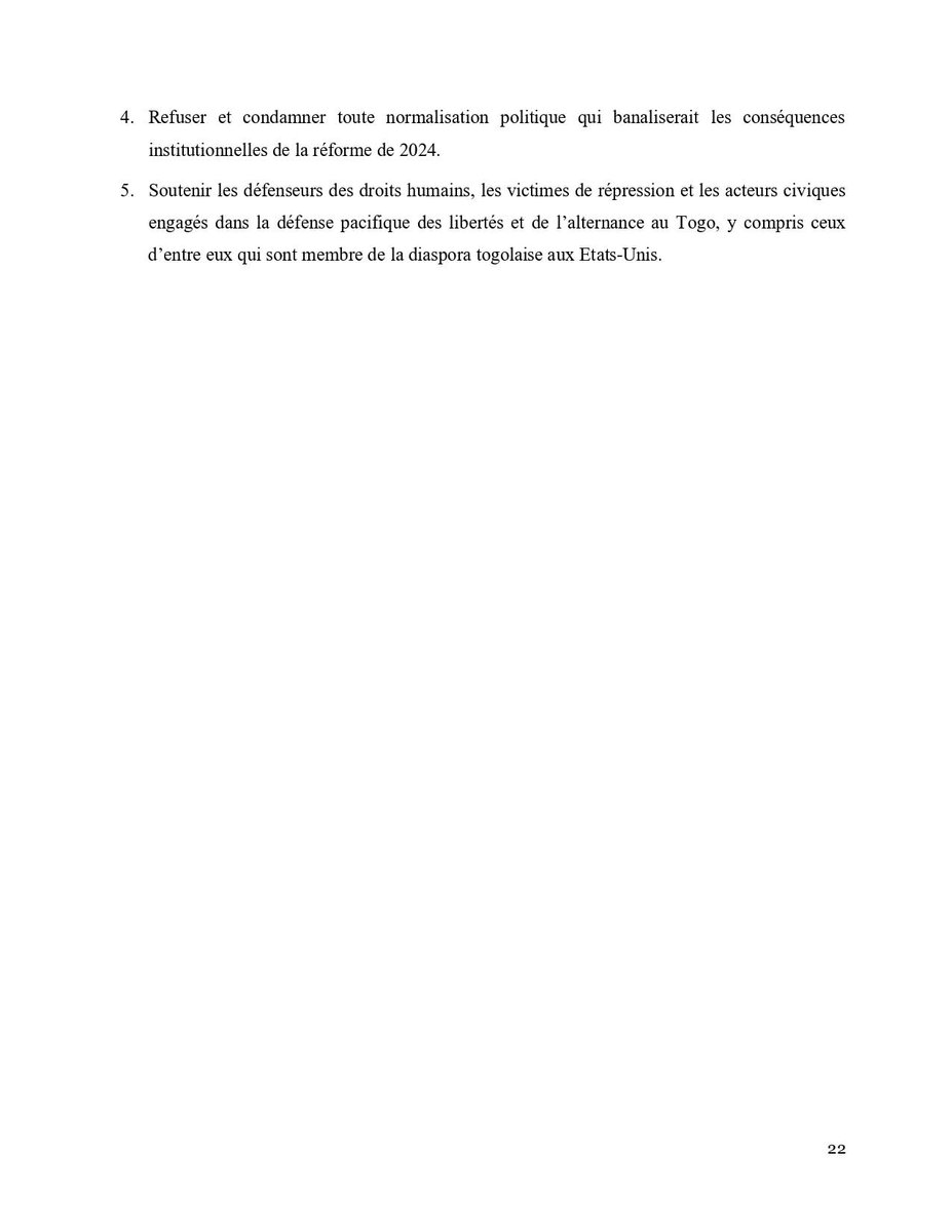 BibiPacome's tweet photo. 🇹🇬 LETTRE OUVERTE CITOYENNE #Togo

22/24

@TheJusticeDept 

#TouchePasAMaConstitution
#SansNousConsulter
#FaureMustGo
#FreeTogo https://t.co/PDkjYpRBSc
