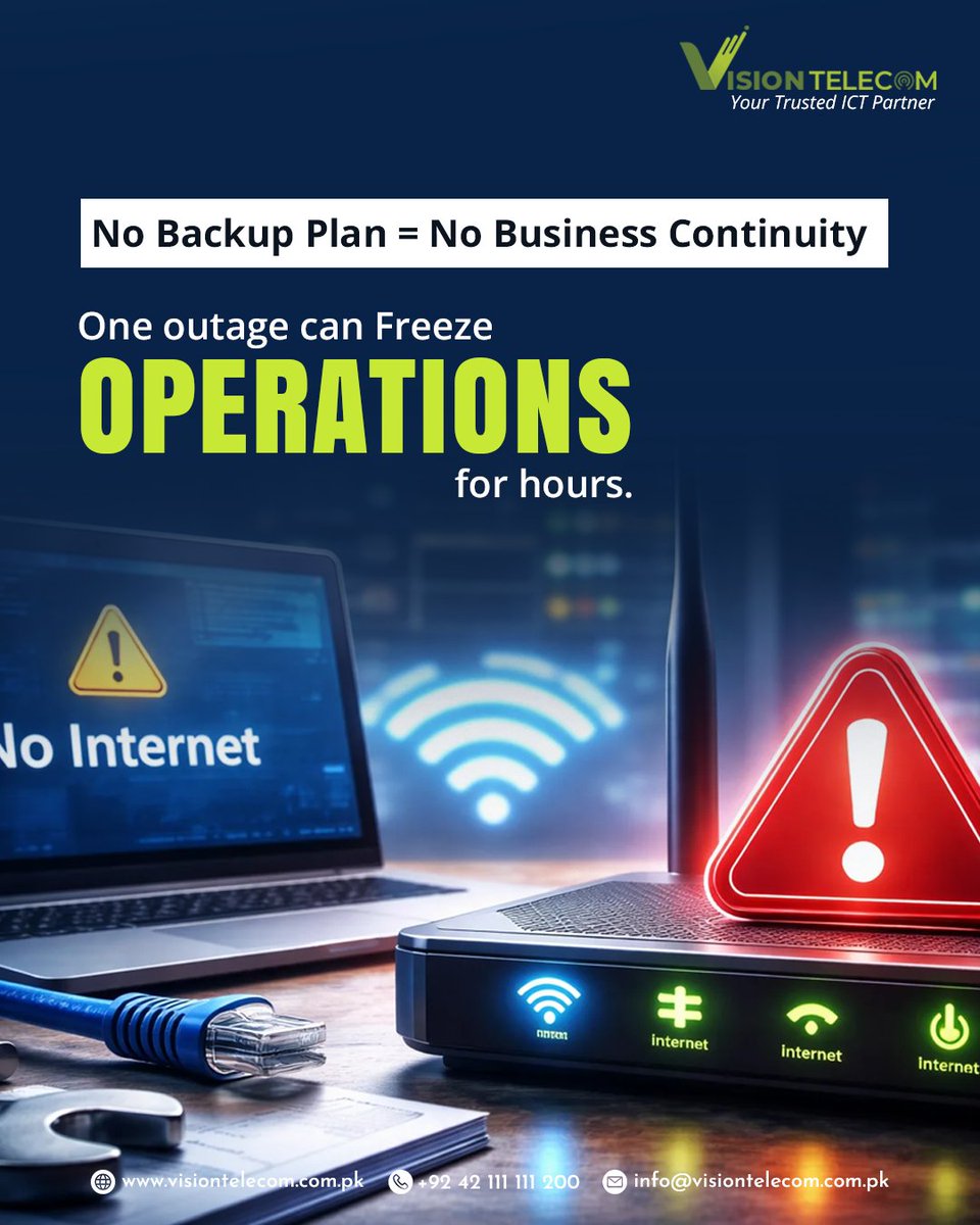 vtplofficial's tweet photo. Disasters don't send warnings — outages, fiber cuts, and power failures can happen anytime.

Visit us now: https://t.co/vnRq5LDUEd

#VisionTelecom #DisasterRecovery #BusinessContinuity #NetworkResilience #EnterpriseIT https://t.co/AEePTDWOHF