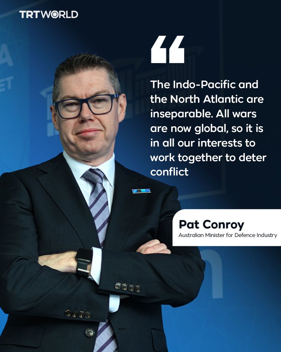 trtworld's tweet photo. "The Indo-Pacific and the North Atlantic are inseparable. All wars are now global," Australian Defence Industry Minister Pat Conroy tells TRT World as he calls for deeper NATO partnerships and stronger defence industrial cooperation
https://t.co/hm0WuLNjS7 https://t.co/2Le3VEeWwp