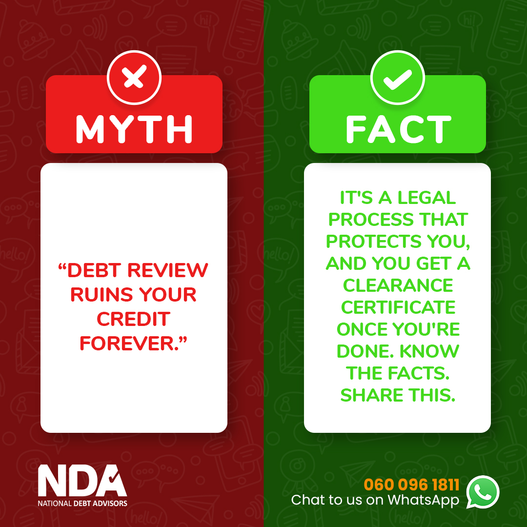NationalDebtAdv's tweet photo. Don't let misinformation stop you from exploring solutions that could help you regain control of your finances. Understanding your options is the first step toward a stronger financial future. 💡 

Have questions about debt review? We're here to help. 

#CreditCounseling https://t.co/ayVZ0cAloX