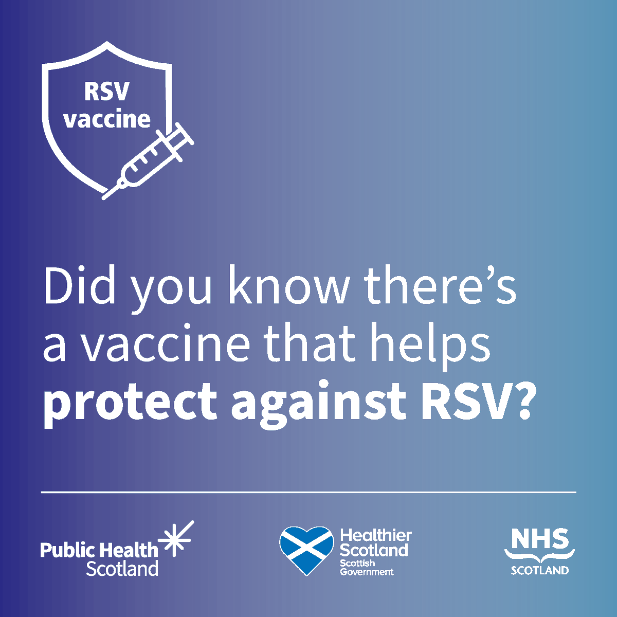 P_H_S_Official's tweet photo. RSV is a common respiratory illness. It can cause severe illness and lead to people being admitted to hospital — especially babies and older adults. The vaccine is the best way to get protected. 

For more information visit https://t.co/lnvj6YH0yX

#RSVvaccineScot https://t.co/1NwIITYQsp