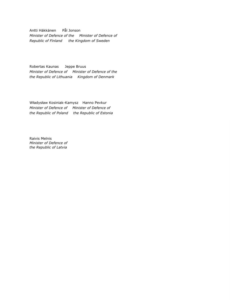 SwedeninEU's tweet photo. Letter from the Defence Ministers of 🇸🇪 🇳🇱 🇩🇪 🇩🇰 🇪🇪 🇵🇱 🇱🇻 🇫🇮 🇱🇹 to EU Commissioner @KubiliusA and HRVP @kajakallas on the need for Ukraine to have full flexibility in using its €90 billion loan for its urgent military needs. https://t.co/pyW1i7RZSA